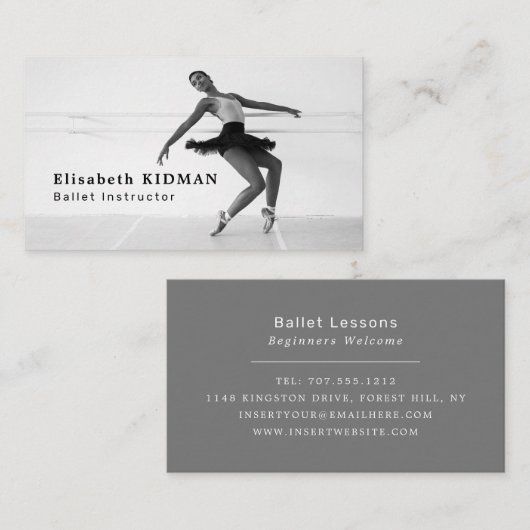 Ballet Dancer, danseres Visitekaartje (Voorkant / Achterkant)