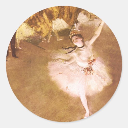 Ballet Dancer Degas Star Painting Ronde Sticker (Voorkant)
