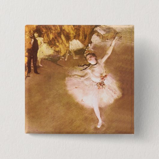 Ballet Dancer Degas Star Painting Vierkante Button 5,1 Cm (Voorkant)