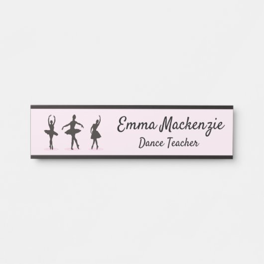 Ballet Dancer Deurnaam Bord Station Sign. Deurbordje (Voorkant)