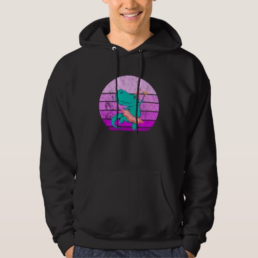 Ballet Dancer Dino Ballerina Rex Retro Sunset Dino Hoodie (Voorkant)