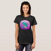 Ballet Dancer Dino Ballerina Rex Retro Sunset Dino T-shirt (Voorkant volledig)