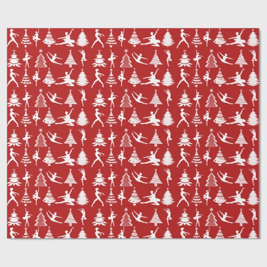 Ballet Dancer en kerstbomen Cadeaupapier (Vlak)