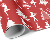 Ballet Dancer en kerstbomen Cadeaupapier (Rol Hoek)