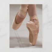 Ballet Dancer en Pointe, Feed, Roze Satin Shoes Briefkaart (Voorkant)