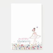 Ballet Dancer Floral Personal Post-it Notes (Voorkant)