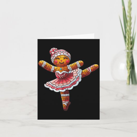 Ballet Dancer Gingerbread Christmas Dance Teacher  Kaart (Voorkant)