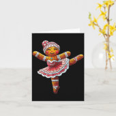 Ballet Dancer Gingerbread Christmas Dance Teacher  Kaart (Gele Bloem)