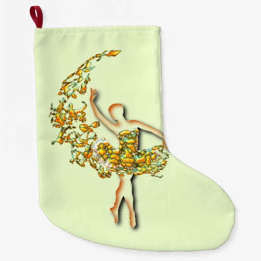 Ballet Dancer Girl-kerststop Grote Kerstsok (Voorkant)