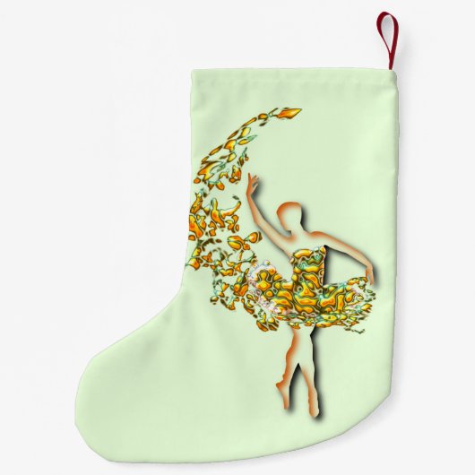 Ballet Dancer Girl-kerststop Kleine Kerstsok (Achterkant)