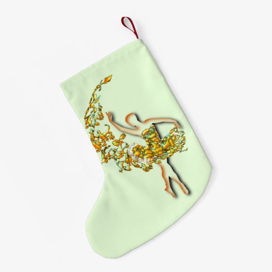Ballet Dancer Girl-kerststop Kleine Kerstsok (Achterkant (Hangend))