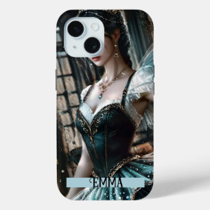 Ballet Dancer Green TuTu & Fairy Wings Aangepaste iPhone 15 Case
