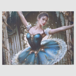 Ballet Dancer in een Blauwe Tutu Verjaardag Gift W Tissuepapier