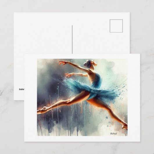 Ballet Dancer in Motion,  Briefkaart (Voorkant / Achterkant)