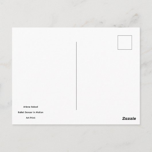 Ballet Dancer in Motion,  Briefkaart (Achterkant)