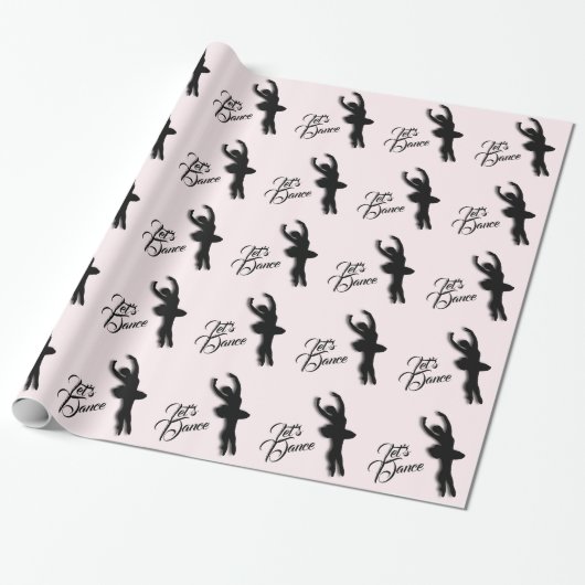Ballet Dancer Let's Dance Pink Cadeaupapier (Uitgerold)