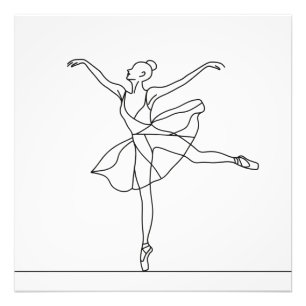 Ballet Dancer Line Art Foto Afdruk