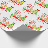 Ballet Dancer Little Girls Happy Holiday Cadeaupapier (Hoek)