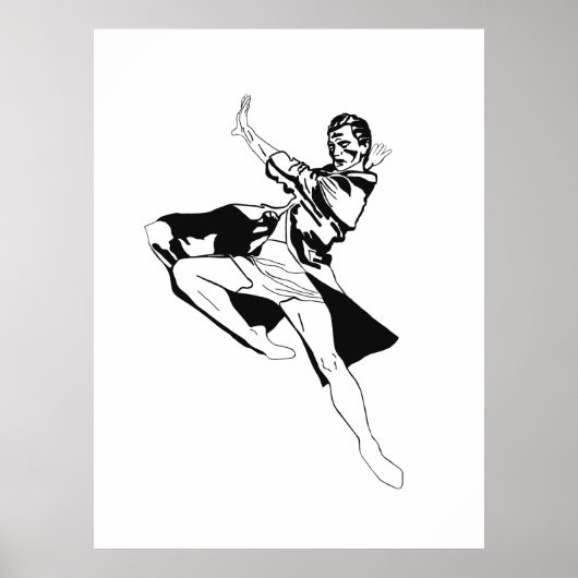 Ballet Dancer Man (2) Poster (Voorkant)