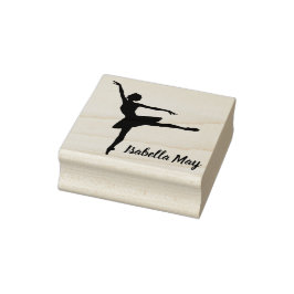 Ballet Dancer met Uw Keuze Naam op een Rubberstempel