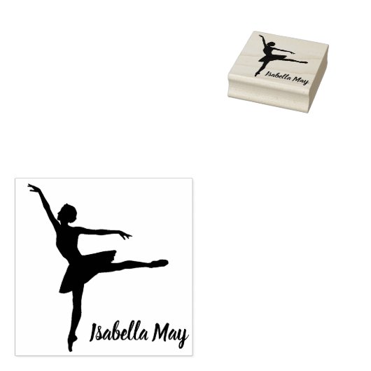 Ballet Dancer met Uw Keuze Naam op een Rubberstempel (Gestempeld)