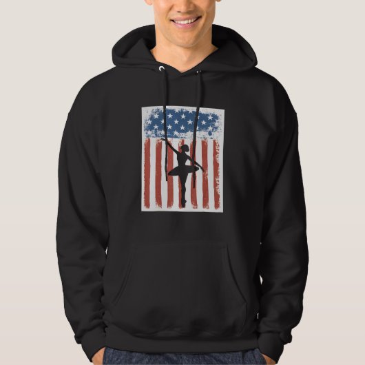 Ballet Dancer Patriottic American Flag 4 juli Hoodie (Voorkant)