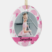 Ballet Dancer Photo Holiday Monogram Keramisch Ornament (Rechts)