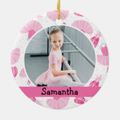 Ballet Dancer Photo Holiday Monogram Keramisch Ornament (Achterkant)