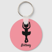 Ballet Dancer Pink en Black Sleutelhanger (Voorkant)