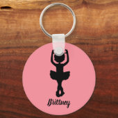 Ballet Dancer Pink en Black Sleutelhanger (Voorkant)