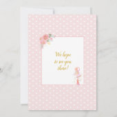 Ballet Dancer Pink Floral Girl Kaart (Achterkant)