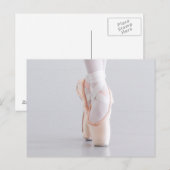 Ballet Dancer Pointe Shoes Roze Slippers Briefkaart (Voorkant / Achterkant)