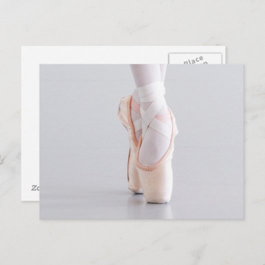Ballet Dancer Pointe Shoes Roze Slippers Briefkaart (Voorkant / Achterkant)