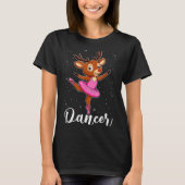 Ballet Dancer Reindeer Ballerinas Christmas Pjs Wo T-shirt (Voorkant)