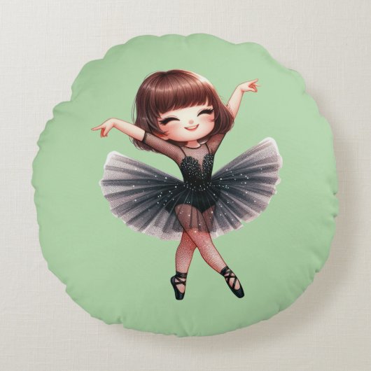 Ballet Dancer Rond Kussen (Voorkant)