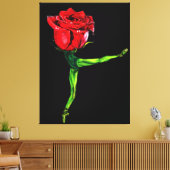 Ballet Dancer Roos Ballerina Canvas Schilderij Afdruk (Insitu (Woonkamer))