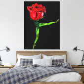 Ballet Dancer Roos Ballerina Canvas Schilderij Afdruk (Insitu (Slaapkamer))