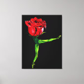 Ballet Dancer Roos Ballerina Canvas Schilderij Afdruk (Voorkant)
