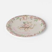 Ballet Dancer Roze Bloemen Verjaardag Papieren Bordje (Gekanteld)