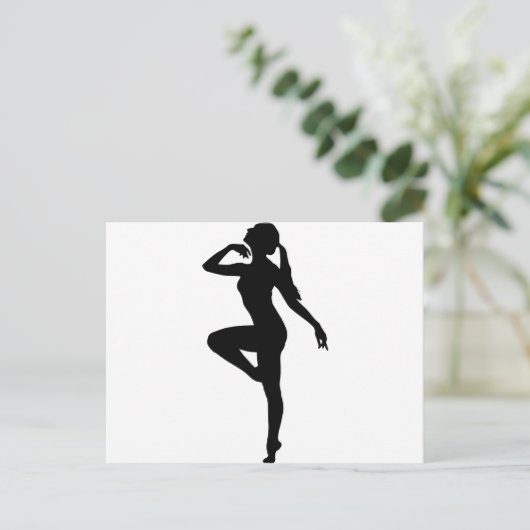 Ballet Dancer Silhouette Briefkaart (Staand voorkant)