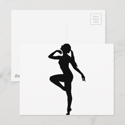 Ballet Dancer Silhouette Briefkaart (Voorkant / Achterkant)