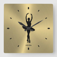  Ballet Dancer Silhouette over metaalgoud