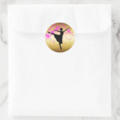 BALLET DANCER SILHOUETTE RONDE STICKER (Tas)