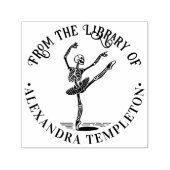 Ballet Dancer Skelet op Pointe Library Boeknaam Zelfinktende Stempel (Design)