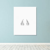 Ballet Dancer Sketch Line Art Canvas Girls Room (Insitu (Houten vloer))