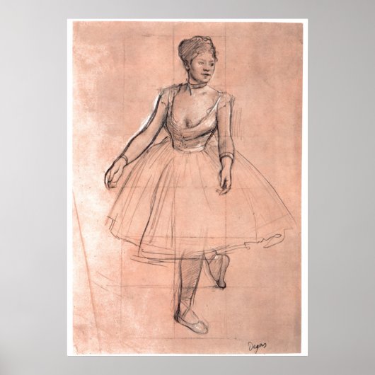 Ballet Dancer (studie) van Edgar Degas,  kunst Poster (Voorkant)