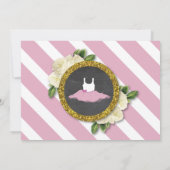 Ballet Dancer Tutu Cute Pink Party Birthday Invite Kaart (Achterkant)