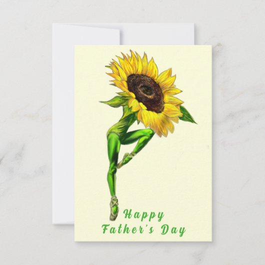 Ballet Dancer Zonnebloem Vaderdag Kaart (Voorkant)