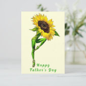 Ballet Dancer Zonnebloem Vaderdag Kaart (Staand voorkant)