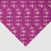 Ballet Dancers Ballerina Pattern Burgundy Tissuepapier (Detail)